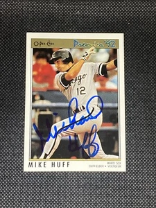 Mike Huff Chicago White Sox 1992 O-Pee-Chee Premier Signed Auto Card #21 ~ COA - Picture 1 of 3