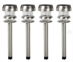 Pure Garden solarbetriebene Edelstahl-Wege-LED-Leuchten (4er-Pack) - Bild 1 von 4