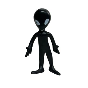 Figura de acción alienígena humanoide de goma látex OVNI extraterrestre negro - Imagen 1 de 5