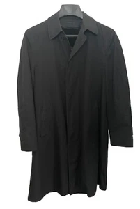 Vtg London Fog Trench Coat Men’s 38 R Black Alpaca / Mohair Removable Liner USA - Picture 1 of 8