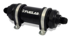 Fuelab 828 In-Line Fuel Filter Long -8AN In/Out 6 Micron Fiberglass - Black [828 - Picture 1 of 4