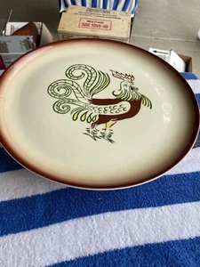 Vintage Brock of California Chanticleer Rooster -Round Chop Plate 13" - Picture 1 of 4