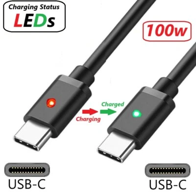 USB-C to USB-C CABLE 100W PD LED for iPHONE 15 16 BLACK FRIDAY CYBER MONDAY SALE - Image 1 of 4