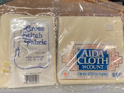 2 Packs Aida Cloth 14 Count Cross Stitch Fabric Ivory *NEW* ppp1 - Image 1 of 4