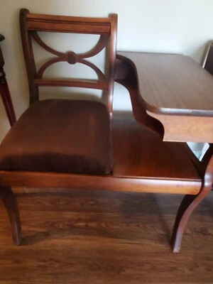 1940s Antique Mahogany Telephone Chair - Image 1 of 2