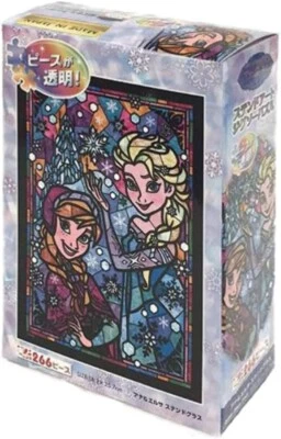 Tenyo 266 piece Jigsaw Puzzle Frozen Anna & Elsa Stained Glass Japan - Image 1 of 4