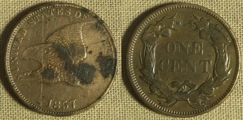 Error: 1857 Flying Eagle Cent Die Break Obv. "A" to Date IREC747 Cover