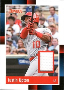 2022 Donruss Retro 1988 Materials #R88M-JU Justin Upton MEM Los Angeles Angels