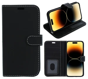 Per IPHONE 16 Pro Custodia Flip a Portafoglio Folio Slot Scheda Similpelle Gel - Foto 1 di 23