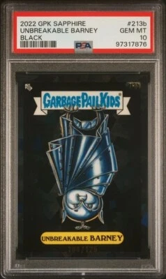 2022 GPK Sapphire Unbreakable Barney #213b Black  #104/125 PSA 10; - Image 1 of 2