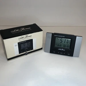 Seth Thomas schwarz & silber funkgesteuerter LCD-Wecker - Bild 1 von 5