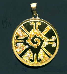 HANUB KU Sacred Geometry pendant handmade Black Tourmaline Sterlin Silver NEW - Picture 1 of 5