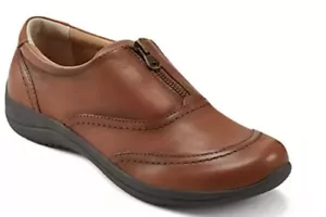 Earth Shoes Fannie Zip Up Round Toe Leather Comfort Loafers Black Women's 7M - Picture 1 of 3