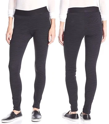 Hue U14774 Black Zebra Print Stretch Ponte Leggings w/Wide Elastic Waistband $48 - Image 1 of 3