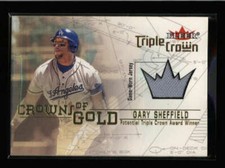 GARY SHEFFIELD 2001 FLEER TRIPLE CROWN CROWNS OF GOLD GAME USED JERSEY AX9879