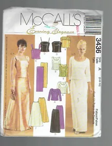 McCALLS pattern 3436 evening bridal skirt tops Sz 6 8 10 uncut factory folded - Picture 1 of 1