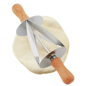 Croissant Dough Roller Stainless Steel Pastry Dough Cutter Kitchen Baking Tools - Picture 1 of 8