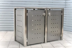 Multi Müllbox Mülltonnenbox Mülltonnenhaus pulverbeschichtet DB 703 2er 240L - Bild 1 von 2