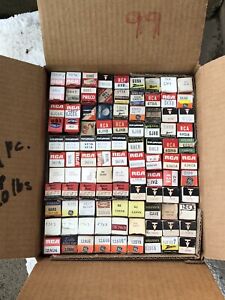 big lot 99 vacuum tubes misc types in labeled boxes FAA/radio surplus
