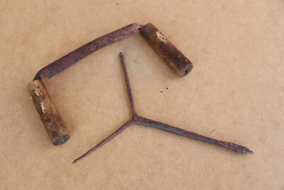 Hand Tools Antique Wrought Carpenter Auger Drill Gimlet Planer Grater 1800's - Image 1 of 4