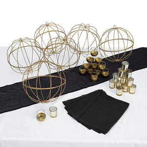 Black & Gold Accent Centerpiece Kit for 6 Tables - Picture 1 of 2