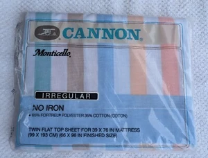Cannon Monticello Irregular Doble Hoja Superior Plana Pastel Rayas NUEVO OldStock jul23 - Imagen 1 de 8