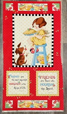 Recipe for Friendship by Mary Engelbreit 2007 for Moda Cotton Fabric Panel 22x43 - Image 1 of 2