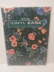 Town & Country Linen Flannel Back Vinyl Tablecloth 60" Round Floral Pattern - Picture 1 of 9