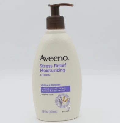 Aveeno Stress Relief Moisturizing Body Lotion Lavender Scent 12 oz Pump Bottle - Image 1 of 2