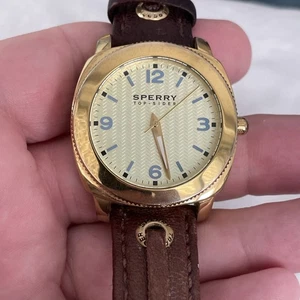 Sperry Top Sider Watch Unisex Brown Leather Strap New Battery Installed! - Picture 1 of 12