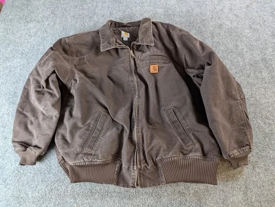 Carhartt Jacket Men 2XL Brown Detroit Bankston Workwear Quilted Lined 101228-201 - Image 1 of 4
