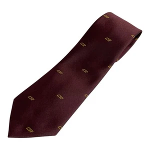 Queensland Rail Neck Tie Australian Made Gold QR Logo 8 x 140cm Maroon Polyester - Picture 1 of 8