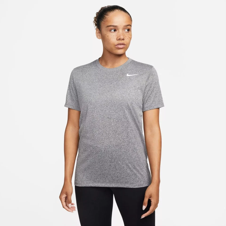 NEW Nike Women's Medium Dri-FIT Legend T-Shirt - Heather Gray SMALL (DX0687-011) - Image 1 of 4