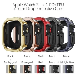 2in1 PC + TPU Mod Frame Case for Apple Watch Ultra2 9 8 7 6 5 Armor Bumper Cover - Picture 1 of 30