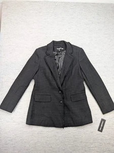Karl Lagerfeld Paris Blazer Damen 8 Schwarz Essential Tweedbesatz Sakko Neu - Bild 1 von 10
