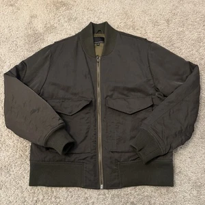 Vintage Banana Republic Bomber Jacket Men’s XL Aviator Flight Green Full Zip - Picture 1 of 8