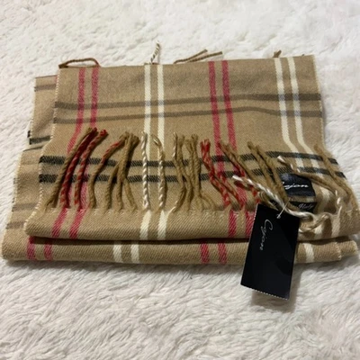 Bufanda Cejón para mujer flecos a cuadros hecha en Italia mantón envolvente acrílico suave nuevo Foto 1 de 4