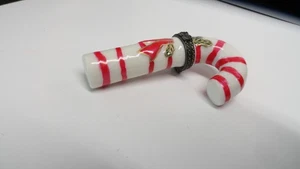 CANDY CANE  Porcelain Hinged Trinket Box CHRISTMAS  New in box - Picture 1 of 6