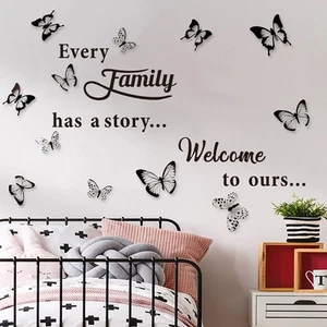 Living Room Office Wall Stickers Removable 1 Set Art Butterflies Large - Picture 1 of 8