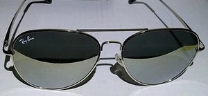 Ray-Ban Aviator Sunglasses RB3025 58mm Silver Frame & Silver Mirror Lenses Italy - Picture 1 of 7