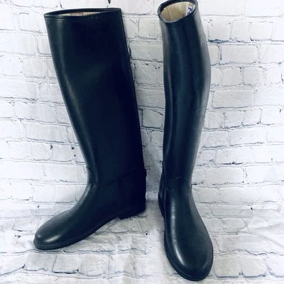 Dafna Tall Lined Rubber Equestrian Boots Sz 39 EU Black Israel Women’s 8.5 SEE - Image 1 of 4