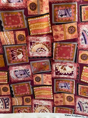 Vintage Kaufman Ethnic Patchwork Cotton Quilt Fabric - 1.5 Yards - Image 1 of 2