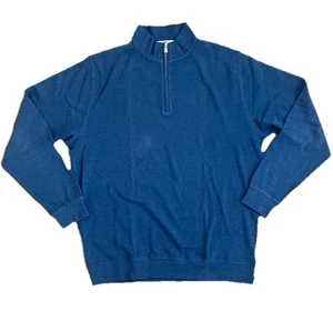 PETER MILLAR Quarter Zip Sweater Men XXL Lt Blue Cotton Crown Golf Country Club - Picture 1 of 8