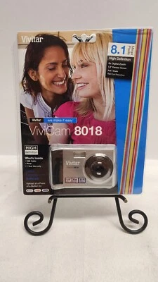 VIVITAR ViviCAM 8018 Digital Camera 8.1MP 8X Digital Zoom HD SILVER NEW Open Box - Image 1 of 4