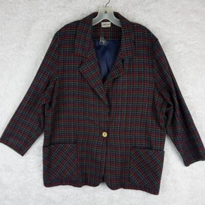 Vintage Haband For Her Womens Suit Blazer Jacket Multicolor L Pockets One Button - Picture 1 of 10