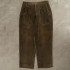 Vintage 90s Super Jumbo Tetured Cord Trousers W34 L32 Men's Brown