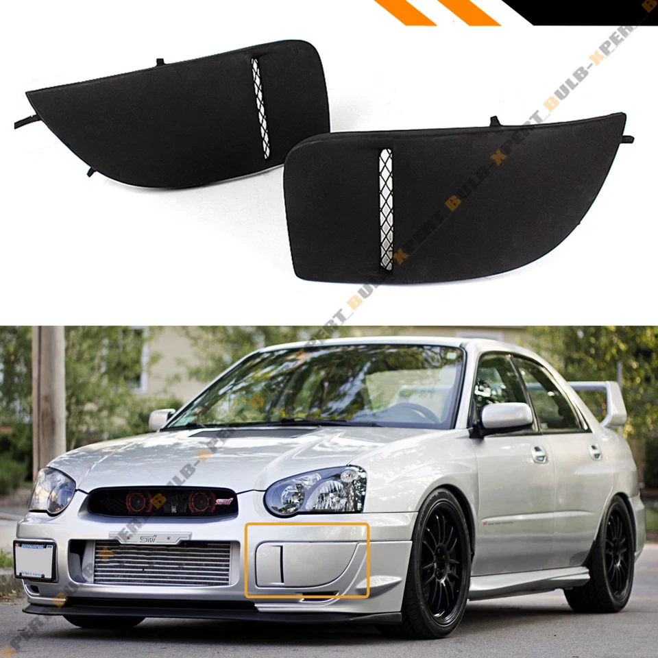 PARA 2004-05 SUBARU IMPREZA WRX STI GD JDM PARA-CHOQUE DIANTEIRO FAROL DE NEBLINA CAPAS PRETO - Imagem 1 de 4