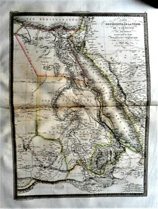 1827Original Gravur KARTE ÄGYPTEN,NUMIBIEN,ABESSINIEN,KOURDOFAN,ARABIEN..M.LAPIE - Bild 1 von 3