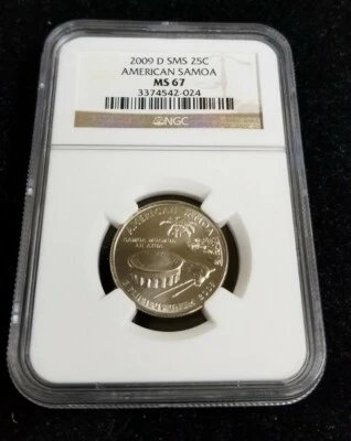 2009-D 25c SMS American Samoa Quarter- NGC MS67  - Image 1 of 2