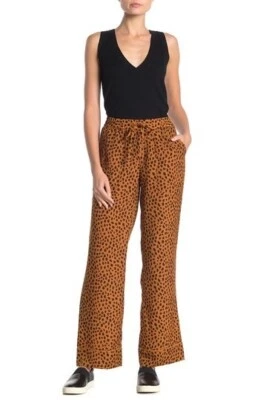 Pantalones de salón informales con estampado de guepardo animal JOIE S Daltona cordón bolsillo en la cintura Foto 1 de 4